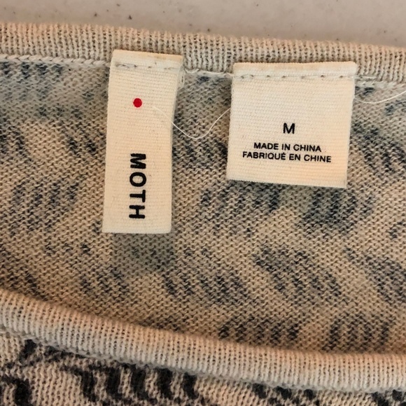 MOTH Tiered Beaded Printed Sweater Top 3/4 Sleeve - Picture 7 of 7